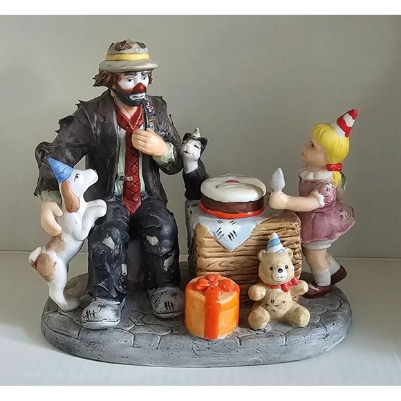 Vintage Emmett Kelly Jr. (EKJ) Porcelain Clown by Flambro: 65th Birthday Commemo - Picture 1 of 5
